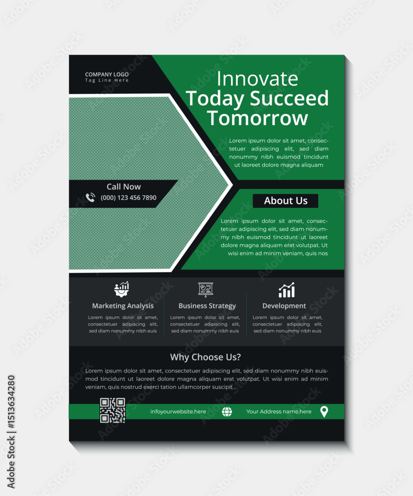 Obraz premium corporate business flyer design template