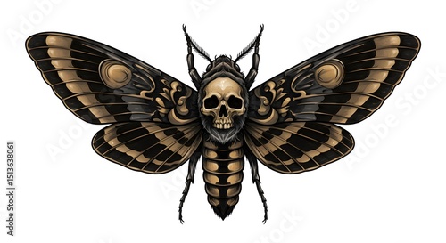 Death's-Head Hawkmoth Tattoo Design