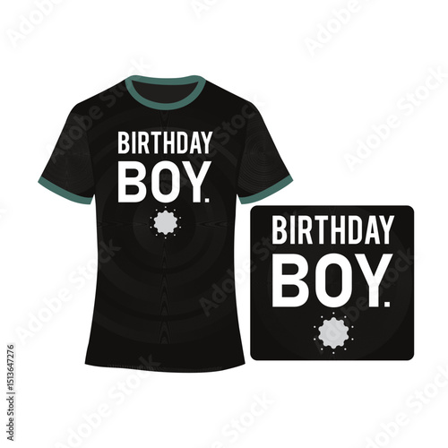 Birthday Boy T-Shirt Design Bold Typography with Fun Celebration Icon
