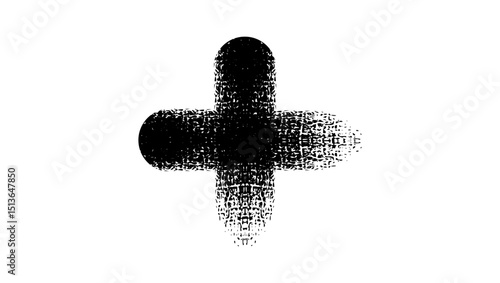 Ashes cross , black isolated silhouette