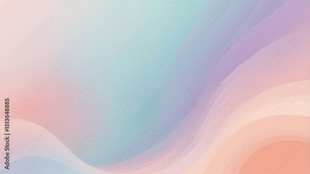 custom made wallpaper toronto digitalSoft pastel abstract waves with gentle transitions of pink, blue, and purple tones, creating a serene and calm visual atmosphere