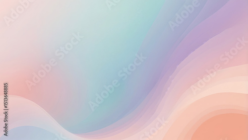 Wallpaper Mural Soft pastel abstract waves with gentle transitions of pink, blue, and purple tones, creating a serene and calm visual atmosphere Torontodigital.ca