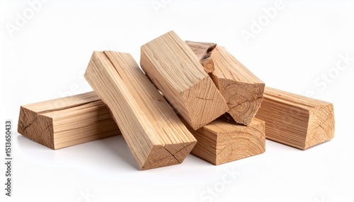 Wallpaper Mural Natural wooden log pile piece isolated on white background Torontodigital.ca