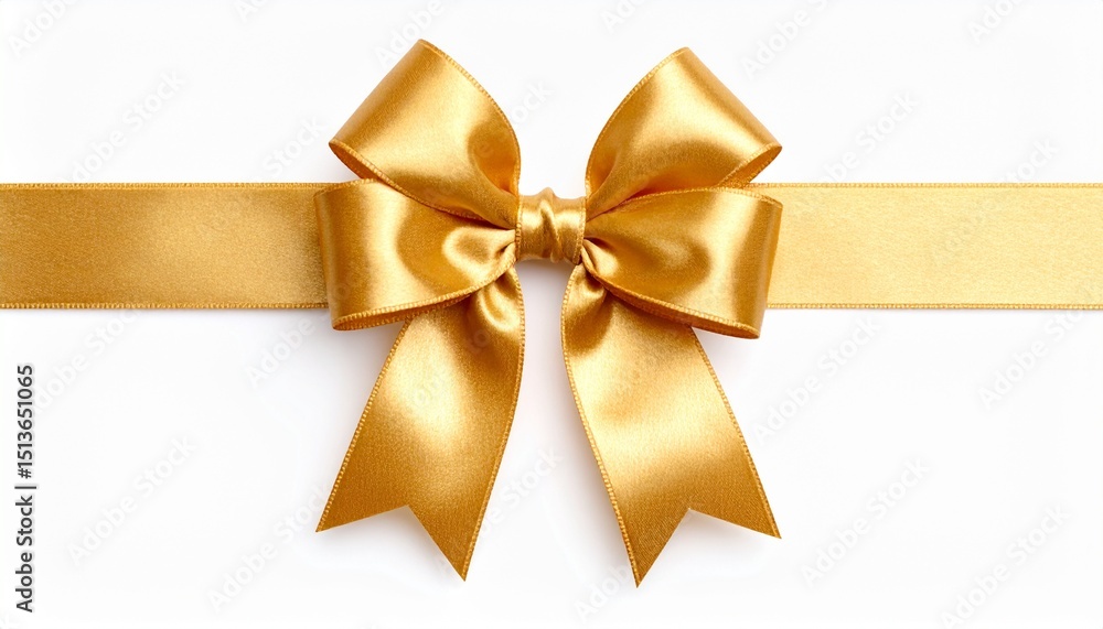 Beautiful golden ribbon bow isolated onwhite background Beautiful golden ribbon bow isolated onwhite background