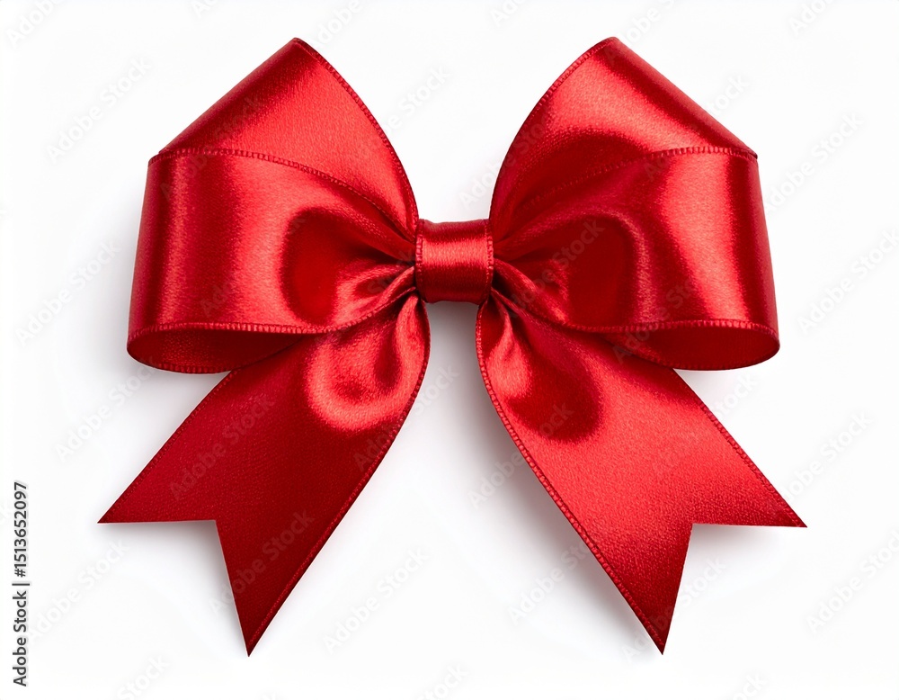 Fototapeta premium Red bow for gift box decoration isolated on a white background