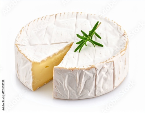 Wallpaper Mural Round brie or camambert cheese isolated on a white background Torontodigital.ca