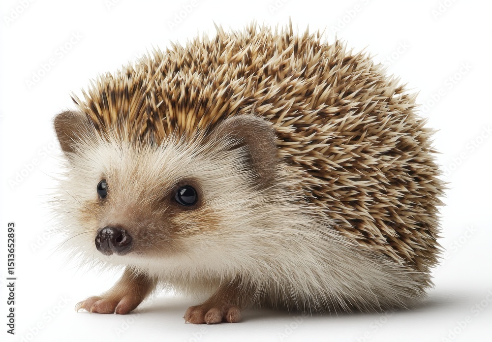 Cute Hedgehog Standing on White Background, Symbolizing Pet Ownership and Animal Welfare Awareness : Generative AI Cute Hedgehog Standing on White Background, Symbolizing Pet Ownership and Animal Welfare Awareness : Generative AI