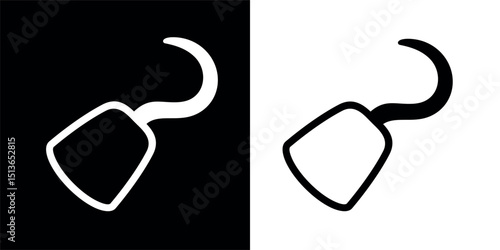 Pirate hook icon. Hook prosthesis instead of a hand. Attribute of a pirate, ship captain or robber.