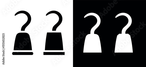 Pirate hook icon. Hook prosthesis instead of a hand. Attribute of a pirate, ship captain or robber.