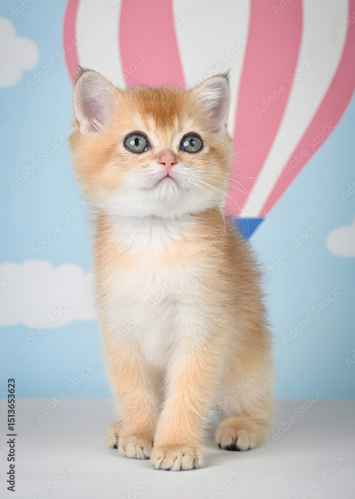 Scottish Straight cat on a light background Scottish Straight cat on a light background