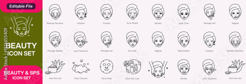Cosmetics Icons Beau ti and skin care icon