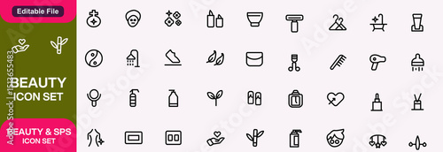 Cosmetics Icons Beau ti and skin care icon
