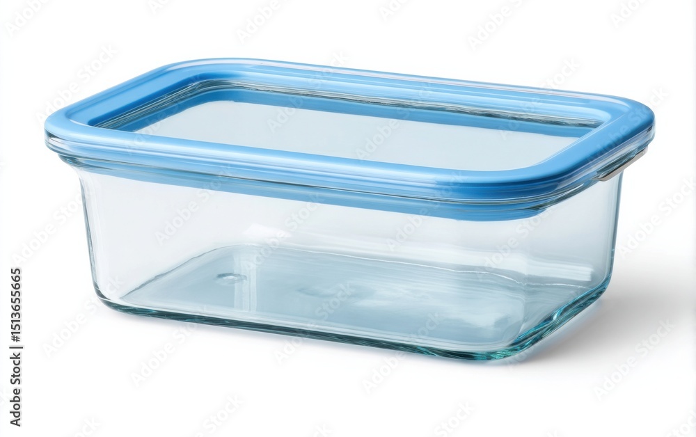 Empty Glass Food Storage Container With Blue Lid, Ideal For Meal Prep and Kitchen Organization, Promoting Healthy Eating and Sustainable Living : Generative AI Empty Glass Food Storage Container With Blue Lid, Ideal For Meal Prep and Kitchen Organization, Promoting Healthy Eating and Sustainable Living : Generative AI