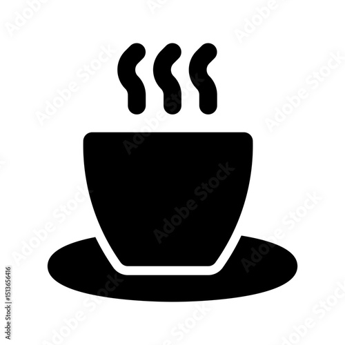 Coffee cup for Cafe icon. Perfect for wayfinding or dining area signs.