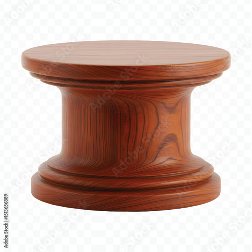 wooden vase isolated on white