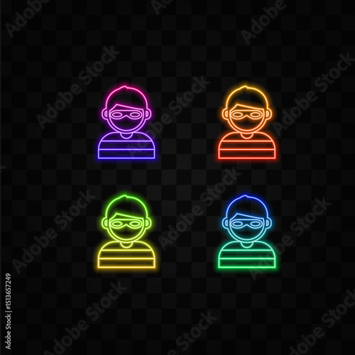 icon programmer. suitable for programming symbol. neon style. thief icon. editable simple design. design template vector. simple symbol illustration