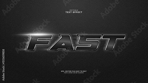 Fast editable text effect, typography racing text style