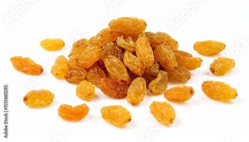 Dried brown raisin isolated on white background