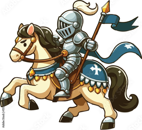 Medieval Knight on Horseback