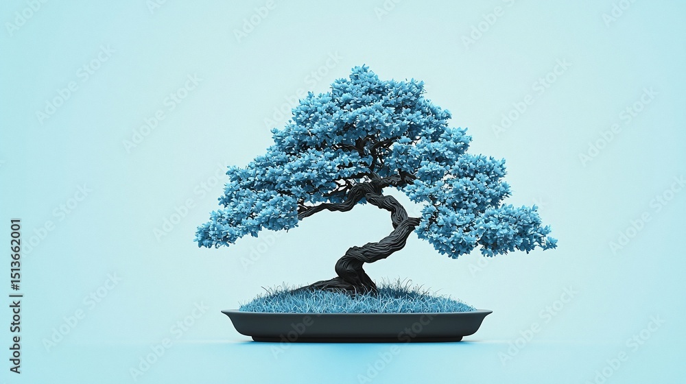 Fototapeta premium Bonsai Tree, Minimalist Style