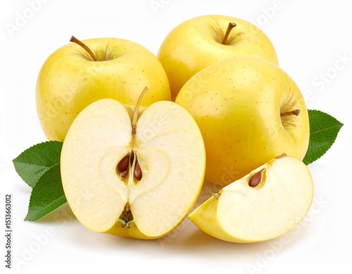 Wallpaper Mural Golden delicious apples isolated on white background Torontodigital.ca