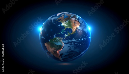 Stunning 3D Render of Planet Earth A Digital Visualization of Our World