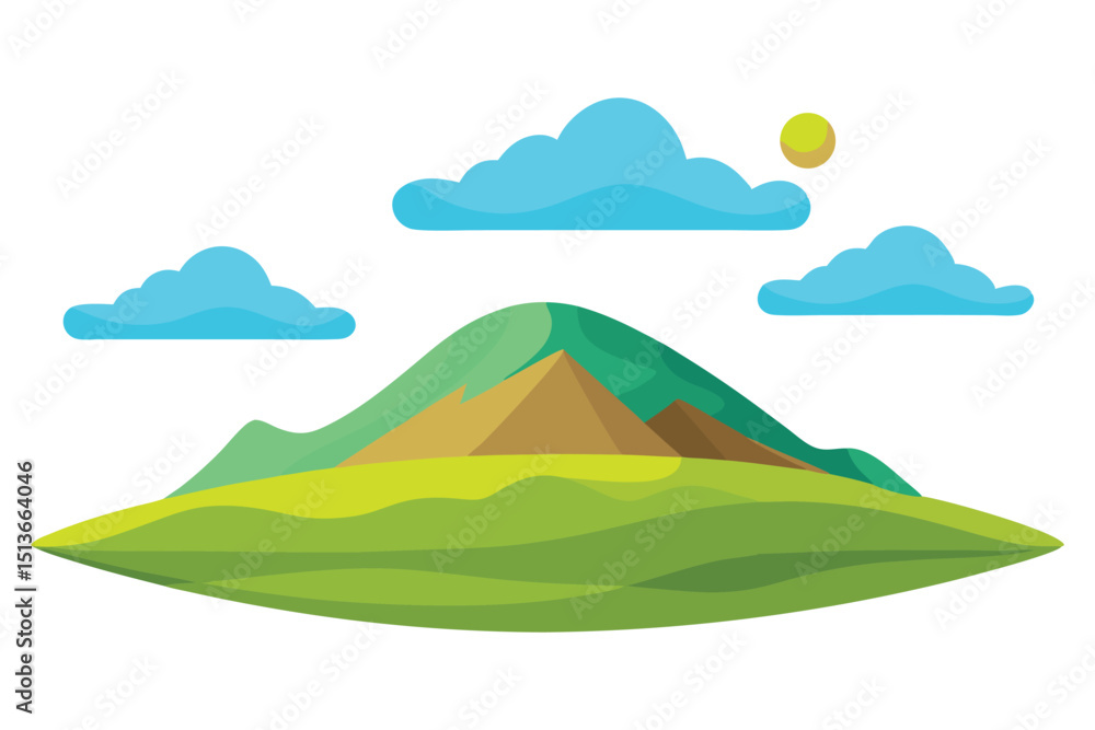 Fototapeta premium Hill floating in sky