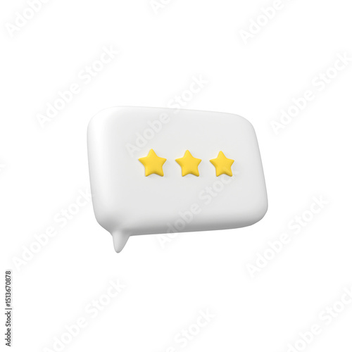 Customer Review bubble speech isolated 3d render icon illustration