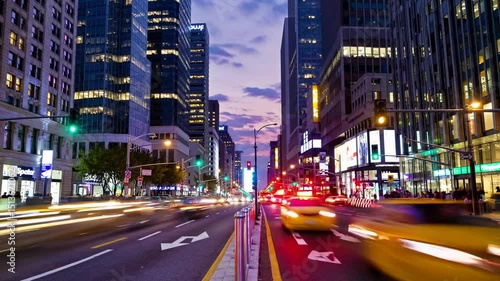 Time laps of busy city street traffic