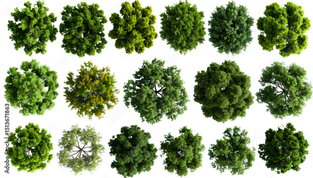 Bird’s Eye View 3D Tree Set – Landscape Visualization PNG Elements Bird’s Eye View 3D Tree Set – Landscape Visualization PNG Elements