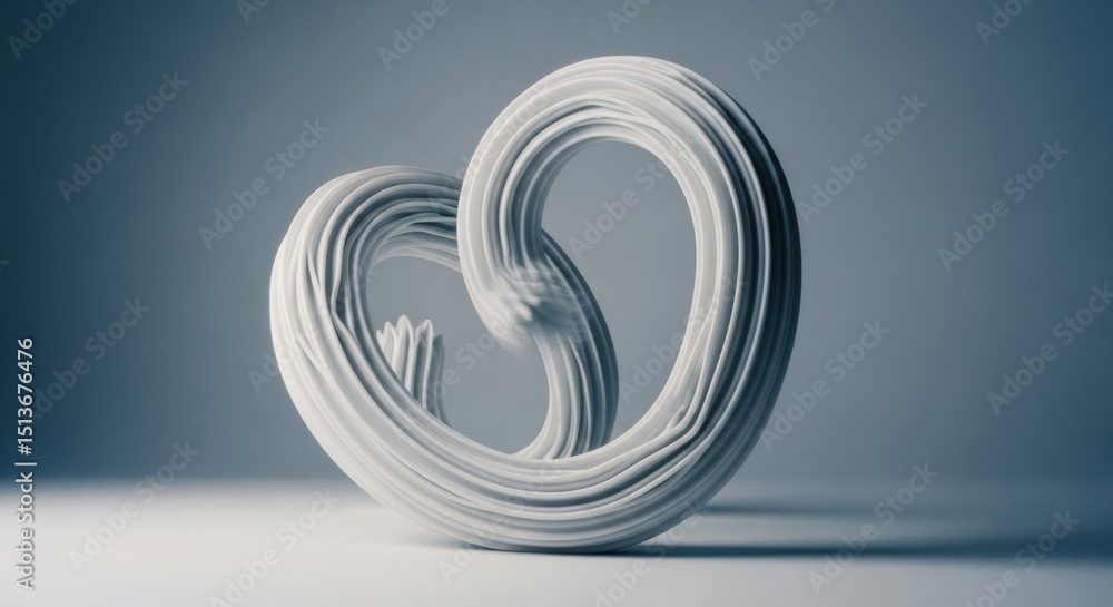 Obraz premium Abstract White Sculpture Loop Minimalist Design