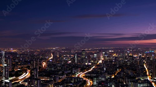Time laps of city sky sunset
