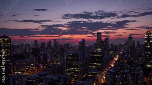 Time laps of city sky sunset
