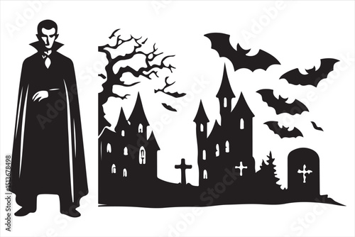 Dracula Silhouette Vector Bundle