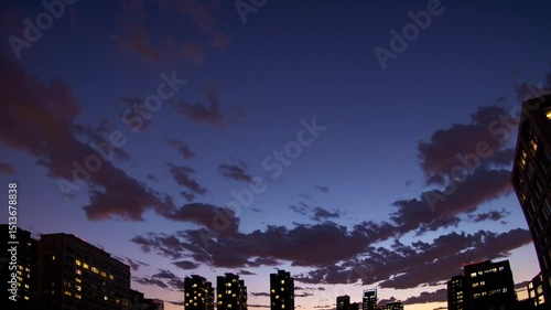 Time laps of city sky sunset