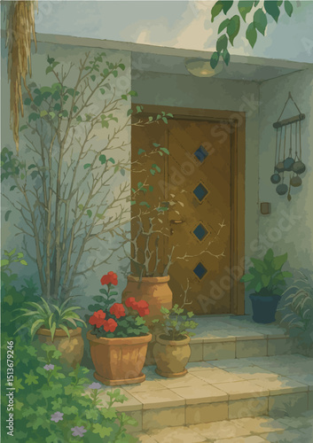 entrance to the house