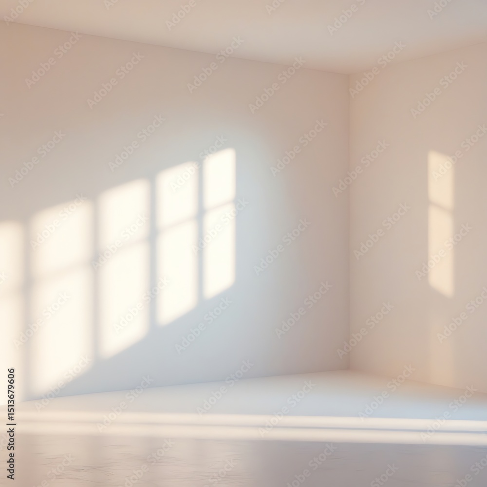 Fototapeta premium Light and shadow in an empty room