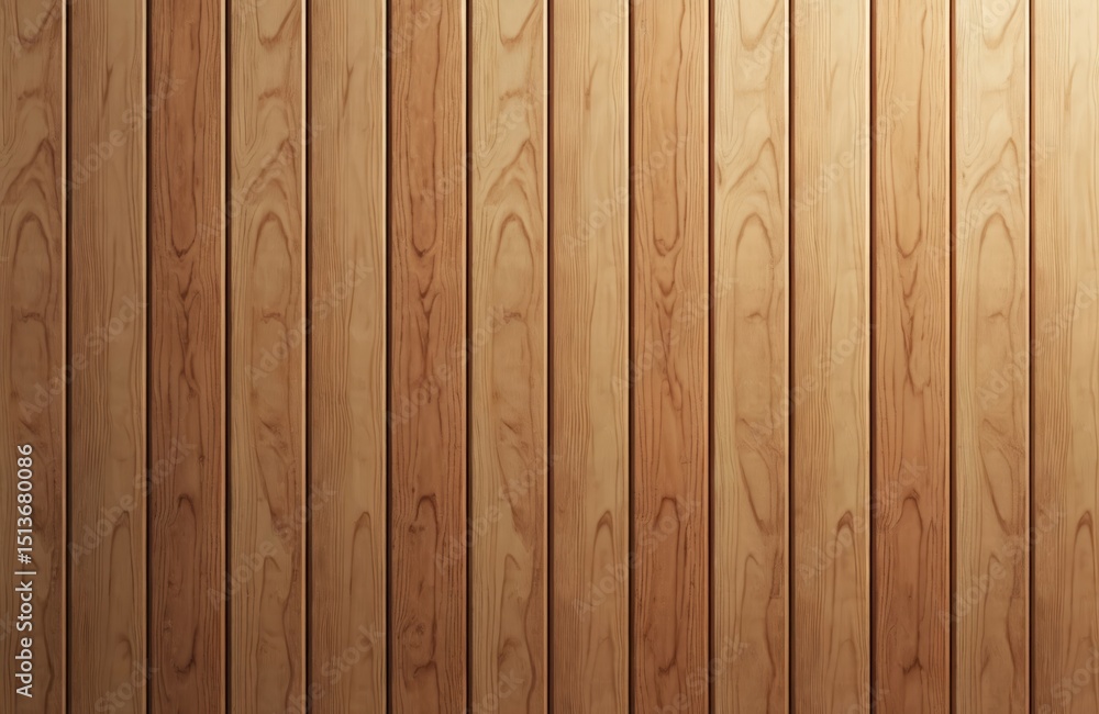 Obraz premium Vertical wooden panel texture. Brown natural pattern surface with visible wood grain. Timber plank finish for construction building exterior and interior design.