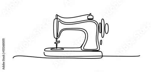 Single Line Drawing of a Vintage Sewing Machine