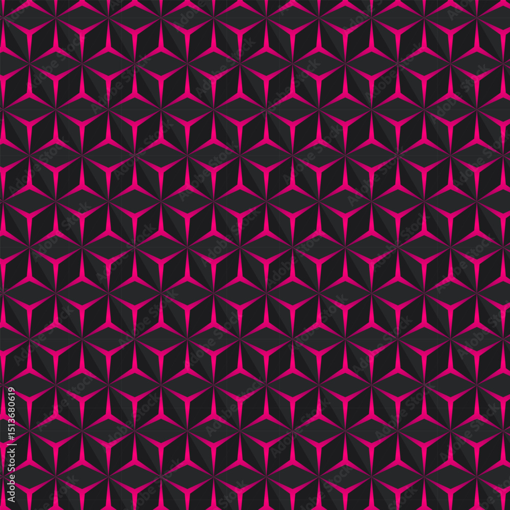 Fototapeta premium 3D Geometric Pattern of triangles on pink gradient background