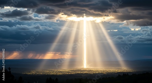 Image of light coming down from heaven