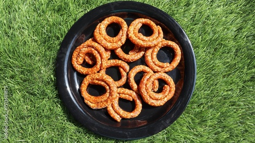 Quadro em tela Chegodil or Kadboli, a traditional, savory and crunchy snack