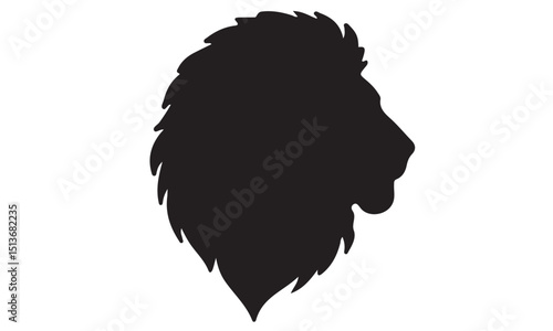 Lion Silhouette: A powerful, minimalistic silhouette of a lion's majestic profile, embodying strength, leadership, and the wild essence of the African savanna.