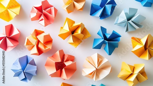 Colorful origami paper designs