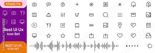Big collection of minimalist and simple UxUi web icons. Set of 3000 editable stroke icons. Vector illustrator. Suitable for Web Page, Mobile App, Web, Print.and line icon set mega line icon ...