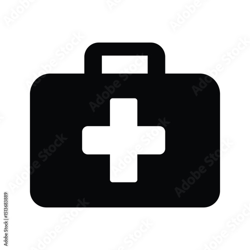 Vector illustration of first aid kit icon or doctor bag icon on white background. Vector illustration of first aid kit icon or doctor bag icon on white background