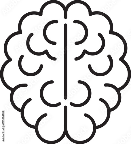 Brain Icon – Mental Health and Neurology Vector