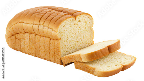 Sliced loaf of white bread ready to toast