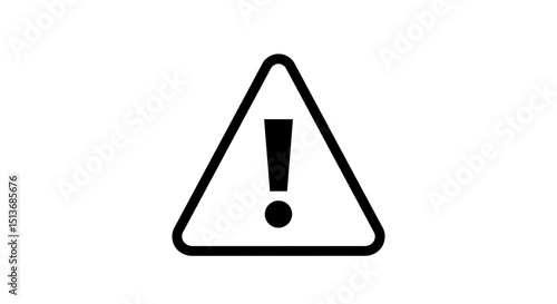Free Download Simple Black and White Warning Sign with Exclamation Point. - GFXLoad