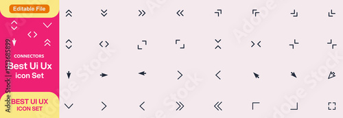 Big collection of minimalist and simple Ux Ui web icons. Set of 250 editable stroke icons. Vector illustrator. Suitable for Web Page, Mobile App, Web